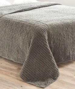 Maisons Du Monde Couvre-lits Boutis En Velours De Coton Ocre Motif Surpiqué 240x260 -Couvre-lits Soldes 2022 boutis en velours de coton beige motif surpique 240x260 1000 15 17 223344 1 2