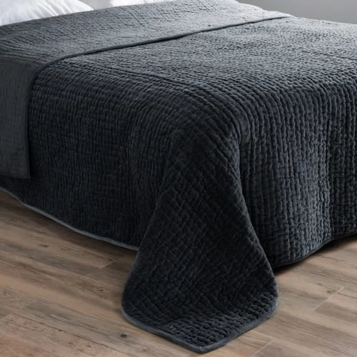 Maisons Du Monde Couvre-lits Boutis En Velours De Coton Bleu Motif Surpiqué 240x260 2 Maisons Du Monde Couvre-lits Boutis En Velours De Coton Bleu Motif Surpiqué 240x260