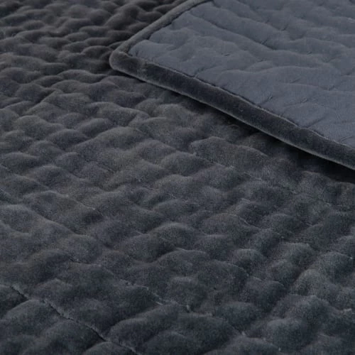 Maisons Du Monde Couvre-lits Boutis En Velours De Coton Bleu Motif Surpiqué 240x260 4 Maisons Du Monde Couvre-lits Boutis En Velours De Coton Bleu Motif Surpiqué 240x260 – Image 3