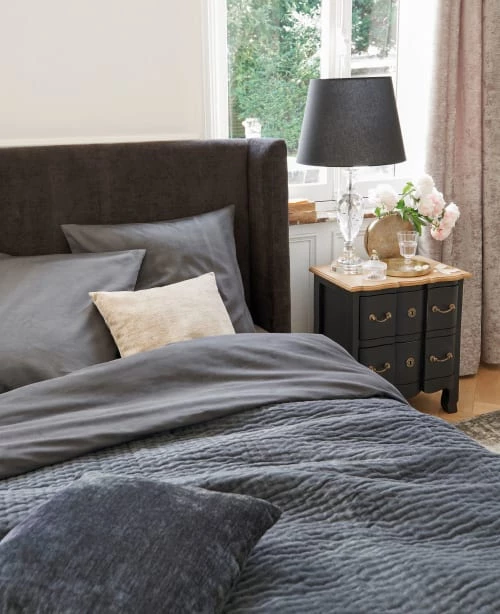 Maisons Du Monde Couvre-lits Boutis En Velours De Coton Bleu Motif Surpiqué 240x260 5 Maisons Du Monde Couvre-lits Boutis En Velours De Coton Bleu Motif Surpiqué 240x260 – Image 4