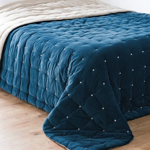 Maisons Du Monde Couvre-lits Boutis Réversible En Velours De Coton Bleu Indigo Et écru 240x260 3 Maisons Du Monde Couvre-lits Boutis Réversible En Velours De Coton Bleu Indigo Et écru 240x260