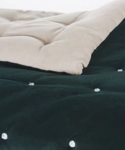 Maisons Du Monde Couvre-lits Boutis Réversible En Velours De Coton Vert émeraude 240x260 -Couvre-lits Soldes 2022 boutis reversible en velours de coton vert emeraude 240x260 1000 16 36 210612 3