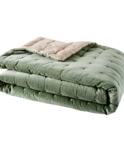 Maisons Du Monde Couvre-lits Boutis Réversible En Velours Piqué Vert 240x260 -Couvre-lits Soldes 2022 boutis reversible en velours pique vert 240x260 1000 6 5 177945 3