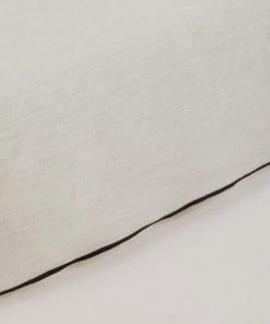 Madura Cache-sommiers Cache Sommier 160x200 Cm Calcaire Et Bourdon Noir En Lin -Couvre-lits Soldes 2022 cache sommier 160x200 cm calcaire et bourdon noir en lin 3