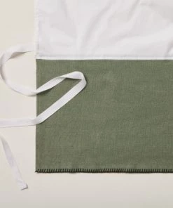 Madura Cache-sommiers Cache Sommier 160x200 Cm Kaki Grisé Et Feston Noir En Lin -Couvre-lits Soldes 2022 cache sommier 160x200 cm kaki grise et feston noir en lin 2