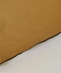 Madura Cache-sommiers Cache Sommier 90x200 Cm Bronze Et Bourdon Noir En Lin -Couvre-lits Soldes 2022 cache sommier 90x200 cm bronze et bourdon noir en lin 3