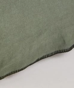 Madura Cache-sommiers Cache Sommier 90x200 Cm Kaki Grisé Et Feston Noir En Lin -Couvre-lits Soldes 2022 cache sommier 90x200 cm kaki grise et feston noir en lin 3