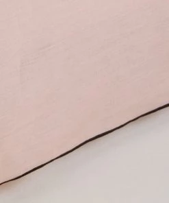 Madura Cache-sommiers Cache Sommier 90x200 Cm Rose Poudré Et Bourdon Noir En Lin -Couvre-lits Soldes 2022 cache sommier 90x200 cm rose poudre et bourdon noir en lin 4