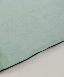 Madura Cache-sommiers Cache Sommier 90x200 Cm Tilleul Et Bourdon Noir En Lin -Couvre-lits Soldes 2022 cache sommier 90x200 cm tilleul et bourdon noir en lin 3