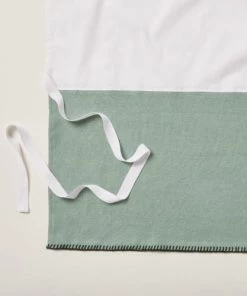 Madura Cache-sommiers Cache Sommier 90x200 Cm Vert De Gris Et Feston Noir En Lin -Couvre-lits Soldes 2022 cache sommier 90x200 cm vert de gris et feston noir en lin 2