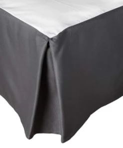 Toison D'Or Cache-sommiers Cache Sommier à Volant Uni Coton Acier 200x160