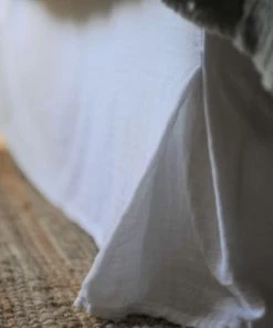 Maison D'été Cache-sommiers Cache Sommier Gaze De Coton Blanc 160X200X32 CM