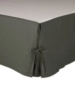 Olivier Desforges Cache-sommiers Cache Sommier Lin Anthracite 120 X 190 Cm -Couvre-lits Soldes 2022 cache sommier lin anthracite 120 x 190 cm 2