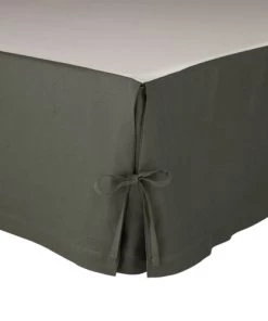 Olivier Desforges Cache-sommiers Cache Sommier Lin Anthracite 200 X 200 Cm