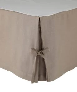 Olivier Desforges Cache-sommiers Cache Sommier Lin Taupe 90 X 190 Cm