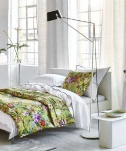 Designers Guild Couvre-lits Courtepointe En Satin De Coton Vert 140x220