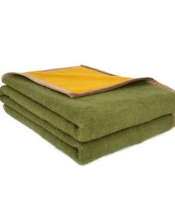 Brun De Vian-Tiran Couvertures Couverture Chaude En Laine Tempéré Vert Kaki 240x260 Cm
