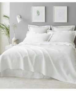 MPC Maison Couvertures Couverture D'été Luxe En Coton Blanc 240x260 Cm