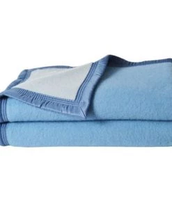 Toison D'Or Couvertures Couverture Double Face En 100% Laine Azur 240 X 220