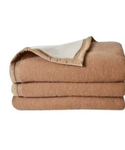 Toison D'Or Couvertures Couverture Double Face En 100% Laine Chamois 260 X 240 -Couvre-lits Soldes 2022 couverture double face en 100 laine chamois 260 x 240 2