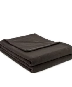Brun De Vian-Tiran Couvertures Couverture Douce Tempérée En Laine Tempéré Gris Anthracite 180x240 Cm