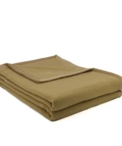 Brun De Vian-Tiran Couvertures Couverture Douce Tempérée En Laine Tempéré Vert Kaki 180x240 Cm