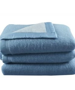 Home Maison Couvertures Couverture En 100% Pure Laine Vierge Laine Myosotis/ciel 240 X 180