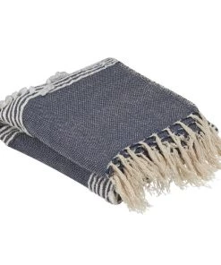 Beliani Couvertures Couverture En Acrylique Bleu 150x130cm