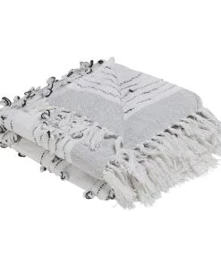 Beliani Couvertures Couverture En Acrylique Gris 150x130cm