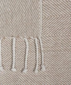 Beliani Couvertures Couverture En Coton Beige 160x130cm -Couvre-lits Soldes 2022 couverture en coton beige 160x130cm 3