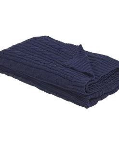 Beliani Couvertures Couverture En Coton Bleu 180x110cm