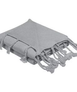 Beliani Couvertures Couverture En Coton Gris 150x125cm