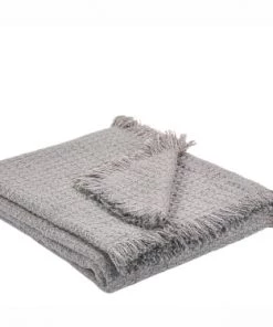 Beliani Couvertures Couverture En Coton Gris 160x124cm -Couvre-lits Soldes 2022 couverture en coton gris 160x124cm 3