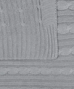 Beliani Couvertures Couverture En Coton Gris 180x110cm -Couvre-lits Soldes 2022 couverture en coton gris 180x110cm 3