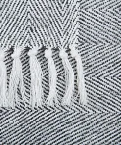 Beliani Couvertures Couverture En Coton Noir 160x130cm -Couvre-lits Soldes 2022 couverture en coton noir 160x130cm 5