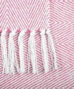 Beliani Couvertures Couverture En Coton Rose 160x130cm -Couvre-lits Soldes 2022 couverture en coton rose 160x130cm 2