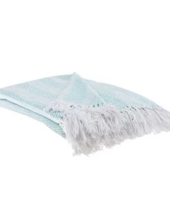 Beliani Couvertures Couverture En Coton Vert 160x130cm -Couvre-lits Soldes 2022 couverture en coton vert 160x130cm 2