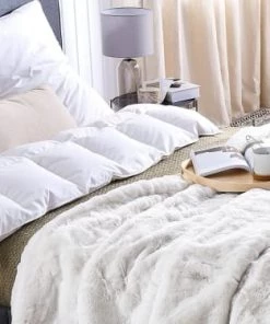 Beliani Couvertures Couverture En Polyester Blanc 200x150cm -Couvre-lits Soldes 2022 couverture en polyester blanc 200x150cm 7