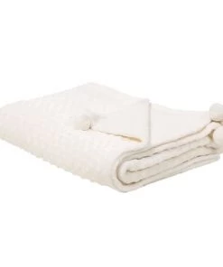 Beliani Couvertures Couverture En Polyester Blanc 220x200cm
