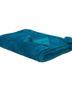 Beliani Couvertures Couverture En Polyester Bleu 220x200cm