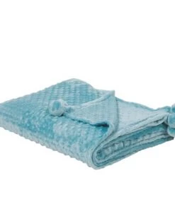 Beliani Couvertures Couverture En Polyester Bleu 220x200cm