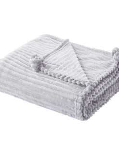 Beliani Couvertures Couverture En Polyester Gris 200x150cm