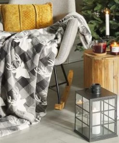 Beliani Couvertures Couverture En Polyester Gris 200x150cm -Couvre-lits Soldes 2022 couverture en polyester gris 200x150cm 16