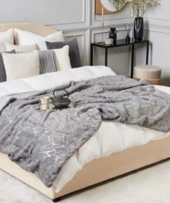 Beliani Couvertures Couverture En Polyester Gris 200x150cm -Couvre-lits Soldes 2022 couverture en polyester gris 200x150cm 21