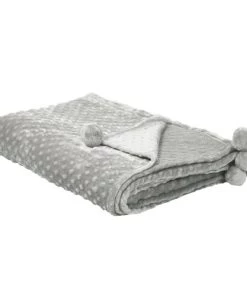 Beliani Couvertures Couverture En Polyester Gris 220x200cm