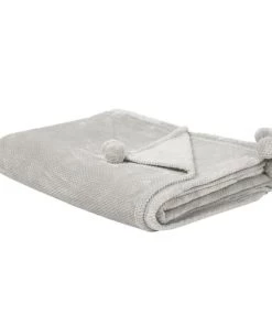 Beliani Couvertures Couverture En Polyester Gris 220x200cm