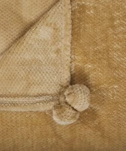 Beliani Couvertures Couverture En Polyester Jaune 200x150cm -Couvre-lits Soldes 2022 couverture en polyester jaune 200x150cm 6