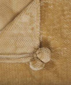 Beliani Couvertures Couverture En Polyester Jaune 200x150cm -Couvre-lits Soldes 2022 couverture en polyester jaune 200x150cm 9