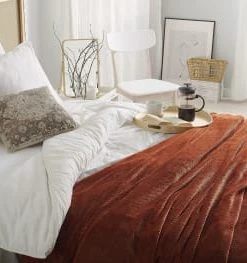 Beliani Couvertures Couverture En Polyester Marron 200x150cm -Couvre-lits Soldes 2022 couverture en polyester marron 200x150cm 5