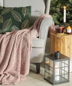 Beliani Couvertures Couverture En Polyester Rose 200x150cm